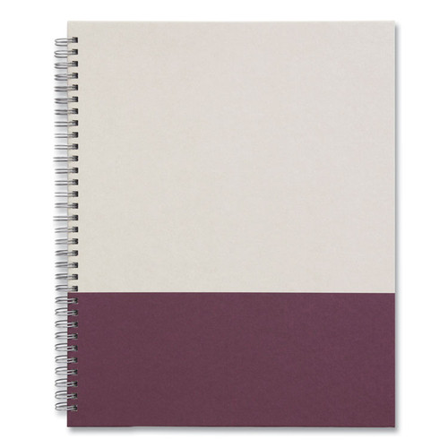 Wirebound Hardcover Notebook, 1 Subject, Narrow Rule, Gray/Purple Cover, 11 x 8.5, 80 Sheets [SKU: TUD24383514]