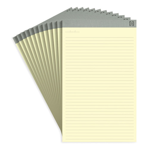 Notepads, Wide/Legal Rule, 50 Canary-Yellow 8.5 x 14 Sheets, 12/Pack [SKU: TUD24419920]