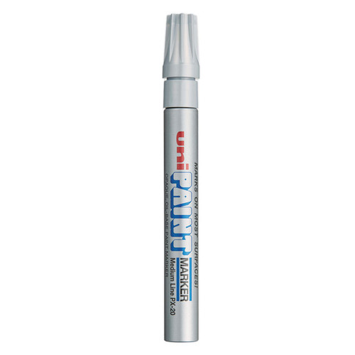 Permanent Marker, Medium Bullet Tip, Metallic Silver [SKU: UBC63614]