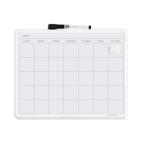 Magnetic Dry Erase Monthly Calendar, 14 x 11.66, White Surface and Frame [SKU: UBR260U0004]
