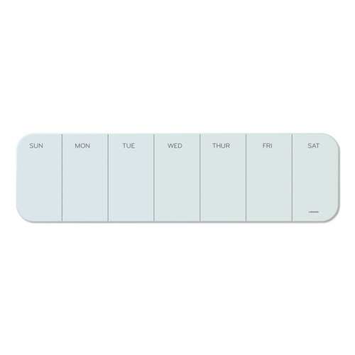 Cubicle Glass Dry Erase Undated One Week Calendar Board, 20 x 5.5, White [SKU: UBR3688U0001]