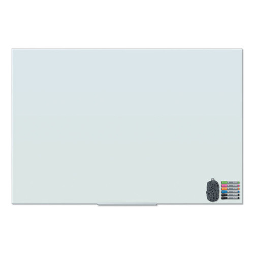 Floating Glass Dry Erase Board, 72 x 48, White [SKU: UBR3979U0001]