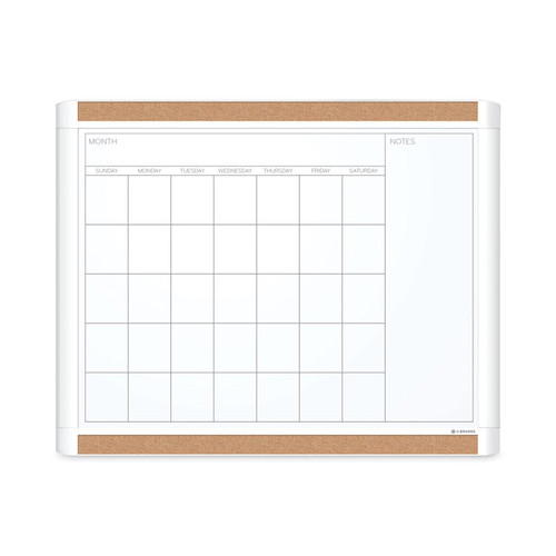 PINIT Magnetic Dry Erase Calendar with Plastic Frame, 20 x 16, White Surface and Frame [SKU: UBR437U0001]