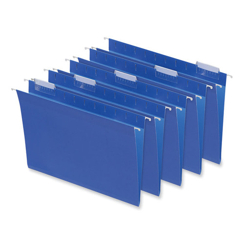 Deluxe Bright Color Hanging File Folders, Letter Size, 1/5-Cut Tabs, Blue, 25/Box [SKU: UNV14116]