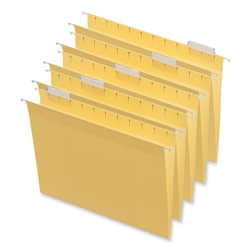 Deluxe Bright Color Hanging File Folders, Letter Size, 1/5-Cut Tabs, Yellow, 25/Box [SKU: UNV14119]