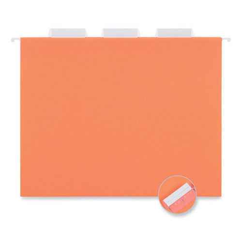 Deluxe Bright Color Hanging File Folders, Letter Size, 1/5-Cut Tabs, Assorted Colors, 25/Box [SKU: UNV14121]