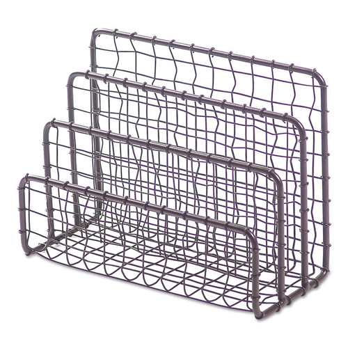 Vintage Wire Mesh File and Letter Sorter, 3 Sections, DL to Legal Size Files, 6.63" x 2.88" x 5.13", Vintage Bronze [SKU: UNV20062]