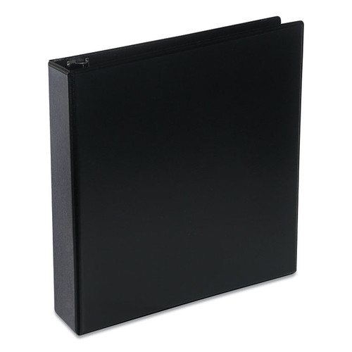 Deluxe Round Ring View Binder, 3 Rings, 2" Capacity, 11 x 8.5, Black [SKU: UNV20731]
