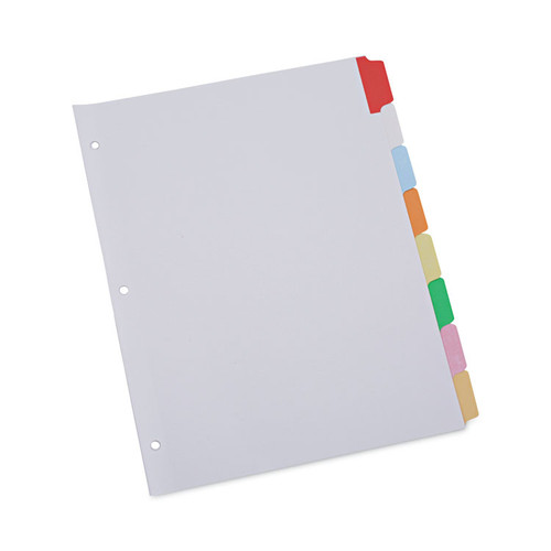Deluxe Write-On/Erasable Tab Index, 8-Tab, 11 x 8.5, White, Assorted Tabs, 1 Set [SKU: UNV20819]