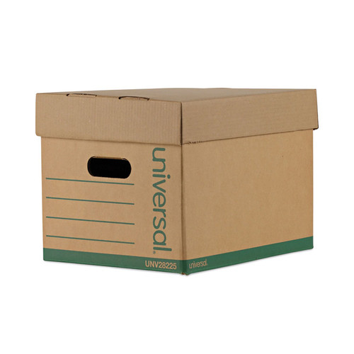 Professional-Grade Heavy-Duty Storage Boxes, Letter/Legal Files, Kraft/Green, 12/Carton [SKU: UNV28225]