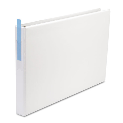 Ledger-Size Round Ring Binder with Label Holder, 3 Rings, 1" Capacity, 11 x 17, White [SKU: UNV35420]