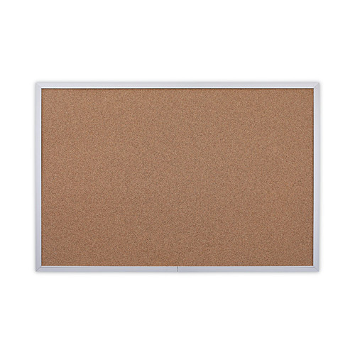 Bulletin Board, Natural Cork, 36 x 24, Satin-Finished Aluminum Frame [SKU: UNV43613]