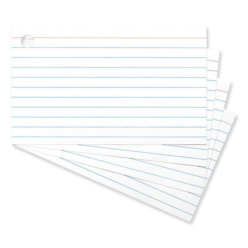 Ring Index Cards, Ruled, 3 x 5, White, 100/Pack [SKU: UNV47300]