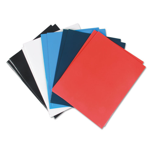 Laminated Two-Pocket Folder, Cardboard Paper, 100-Sheet Capacity, 11 x 8.5, Assorted, 25/Box [SKU: UNV56426]