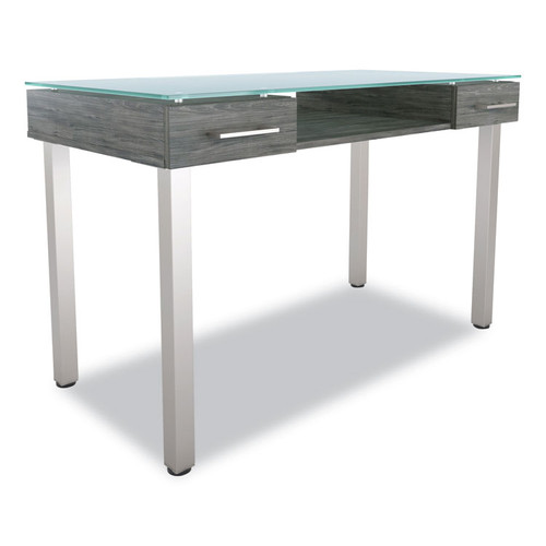 Prestige Glass Writing Desk, 47.1" x 23.5" x 29.5", Gray [SKU: UOS24398955]
