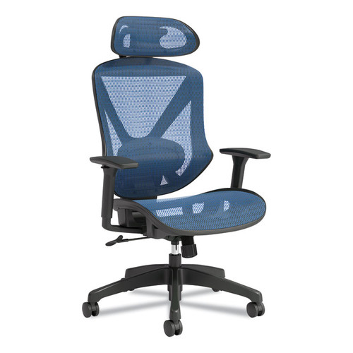 FlexFit Dexley Mesh Task Chair, Supports Up to 275 lb, Blue Seat/Back, Black Base [SKU: UOS24442486]
