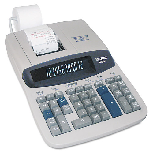 1560-6 Two-Color Ribbon Printing Calculator, Black/Red Print, 5.2 Lines/Sec [SKU: VCT15606]