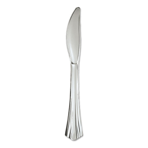 Heavyweight Plastic Knives, Silver, 7 1/2", Reflections Design, 600/Carton [SKU: WNA630155]