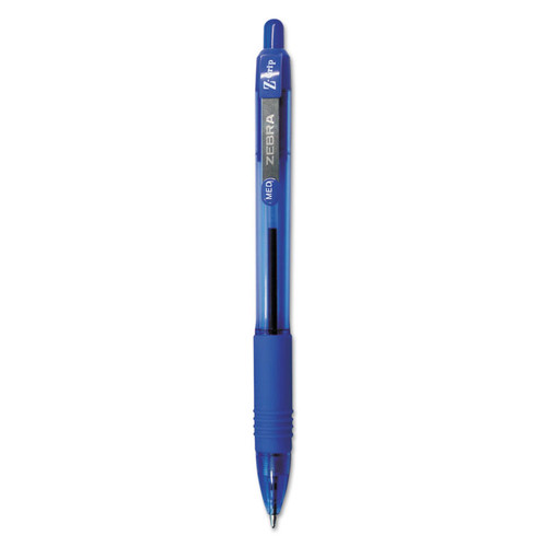 Z-Grip Ballpoint Pen, Retractable, Medium 1 mm, Blue Ink, Clear Barrel, 24/Pack [SKU: ZEB12225]