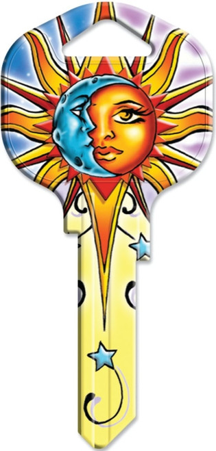 HY-KO 15005KW1-CEL Key Blank, Solid Brass, Painted, For: Kwikset KW1, Titan KW10 Keyways [SKU: ORG0902213]