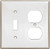 Eaton Cooper Wiring 2138W-BOX Combination Wallplate, 4-1/2 in L, 4.56 in W, 2 -Gang, Thermoset, White, High-Gloss [SKU: ORG6326565]