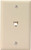 Eaton Wiring Devices 3532-4V Telephone Jack with Wallplate, Thermoplastic Housing Material, Ivory [SKU: ORG6729990]