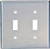 Eaton Wiring Devices 93072-BOX Wallplate, 4-1/2 in L, 4.56 in W, 2 -Gang, Stainless Steel, Satin [SKU: ORG7021405]