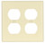 Eaton Wiring Devices 2150LA-BOX Receptacle Wallplate, 4-1/2 in L, 4-9/16 in W, 2 -Gang, Thermoset, Light Almond [SKU: ORG4249025]
