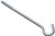 National Hardware 2156BC Series N221-002 Screw Hook, 3/8 in Opening, 10 in L, Steel, Zinc [SKU: ORG3003258]