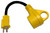 US Hardware RV-801B Adapter, 30 A Female, 15 A Male, 125 V, Male Plug, Female, 12 AWG Cable [SKU: ORG6449003]