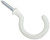 National Hardware V2667 Series N274-951 Outdoor Hook, 1-1/2 in L, Steel, White [SKU: ORG7180771]