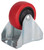 ProSource JC-380-G Rigid Caster, 3 in Dia Wheel, 30 mm W Wheel, PU Wheel, Red, 176 lb, Steel Housing Material [SKU: ORG8788838]