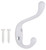 ProSource H6721007W-PS Coat and Hat Hook, 22 lb, 2-Hook, 1-1/64 in Opening, Zinc [SKU: ORG2253318]