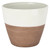 Landscapers Select Planter, 8 in Dia, Round, Resin, Ivory/Wood [SKU: ORG9292509]