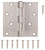 ProSource 20339SNX Square Corner Door Hinge, Steel, Satin Nickel, Loose Pin, 180 deg Range of Motion [SKU: ORG1839737]