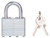 ProSource HD00014-3L Padlock, Standard Shackle, 9/32 in Dia Shackle, Steel, M1 Keyway [SKU: ORG2325645]