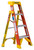 WERNER L6200 Series L6204 Leaning Ladder, 7 ft 3 in, 8 ft 4 in Max Reach H, 4-Step, 300 lb, Fiberglass, Orange/Yellow [SKU: ORG7345317]