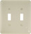 Amerelle 935TTAL Wallplate, 5 in L, 4-5/8 in W, 2 -Gang, Steel, Light Almond [SKU: ORG8630634]