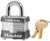 Master Lock 3KA 3210 Padlock, Keyed Alike Key, Open Shackle, 9/32 in Dia Shackle, 3/4 in H Shackle, Steel Shackle [SKU: ORG6883144]