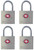 Master Lock 4683Q Padlock, Keyed Alike Key, 3/32 in Dia Shackle, Steel Shackle, Metal Body, 7/8 in W Body [SKU: ORG0958207]