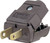 Leviton C20-00101-00P Polarized Electrical Plug, 2 -Pole, 15 A, 125 V, NEMA: NEMA 1-15P, Brown [SKU: ORG4995189]