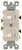 Leviton R56-05224-2TS Combination Switch, 1 -Pole, 15 A, 120/277 V, Wall Mounting, Light Almond [SKU: ORG7019136]