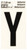 HY-KO RV-25/Y Reflective Letter, Character: Y, 2 in H Character, Black Character, Silver Background, Vinyl [SKU: ORG1960301]