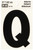 HY-KO RV-50/Q Reflective Letter, Character: Q, 3 in H Character, Black Character, Silver Background, Vinyl [SKU: ORG0199745]
