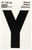 HY-KO RV-50/Y Reflective Letter, Character: Y, 3 in H Character, Black Character, Silver Background, Vinyl [SKU: ORG0200204]