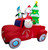 Hometown Holidays 90616 Truck Inflatable, 8 ft H, Green/Red, LED Bulb, Internal Light/Music: Flashing LED [SKU: ORG7344468]