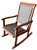 Seasonal Trends IP305-089 Wood Rocker with Wicker, 610 mm OAW, 860 mm OAD, 990 mm OAH, Mahogany Wood/Plastic Wicker [SKU: ORG1427392]