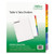 Table 'n Tabs Dividers, 8-Tab, 1 to 8, 11 x 8.5, White, Assorted Tabs, 1 Set [SKU: AVE11669]