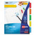 Movable Tab Dividers with Color Tabs, 5-Tab, 11 x 8.5, White, 1 Set [SKU: AVE16750]