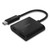 USB-C to HDMI + Charge Adapter, HDMI/USB-C(F)/USB-C(M), 2.53", Black [SKU: BLKAVC002BKBL]